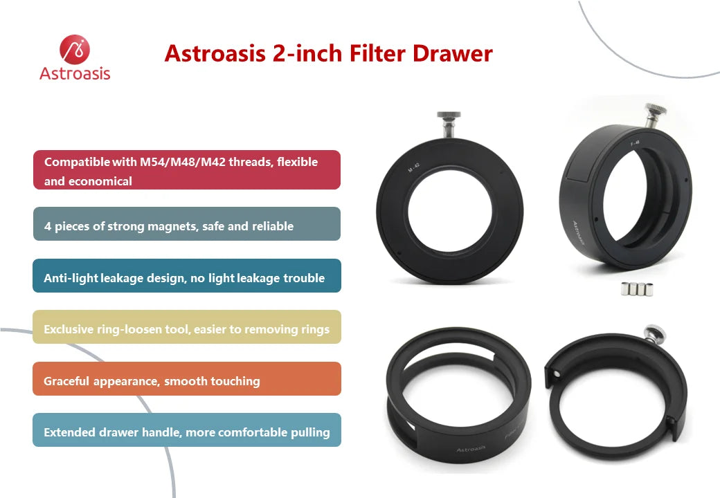 Astroasis 2" Filter Drawer (Compatible with M54/M48/M42 Threads)
