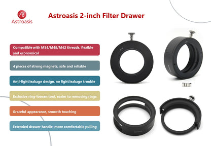 Astroasis 2" Filter Drawer (Compatible with M54/M48/M42 Threads)