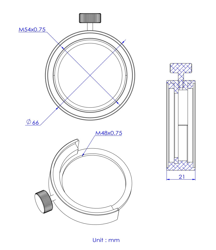 Astroasis 2" Filter Drawer (Compatible with M54/M48/M42 Threads)