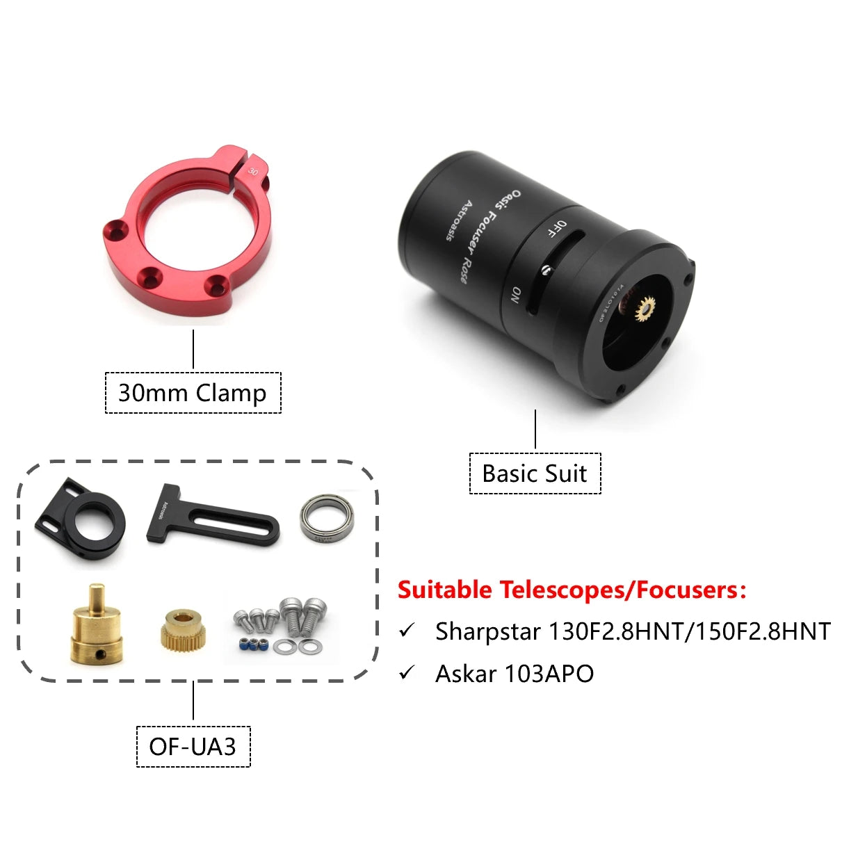 Oasis Focuser Rose - Installation with Universal Adapter