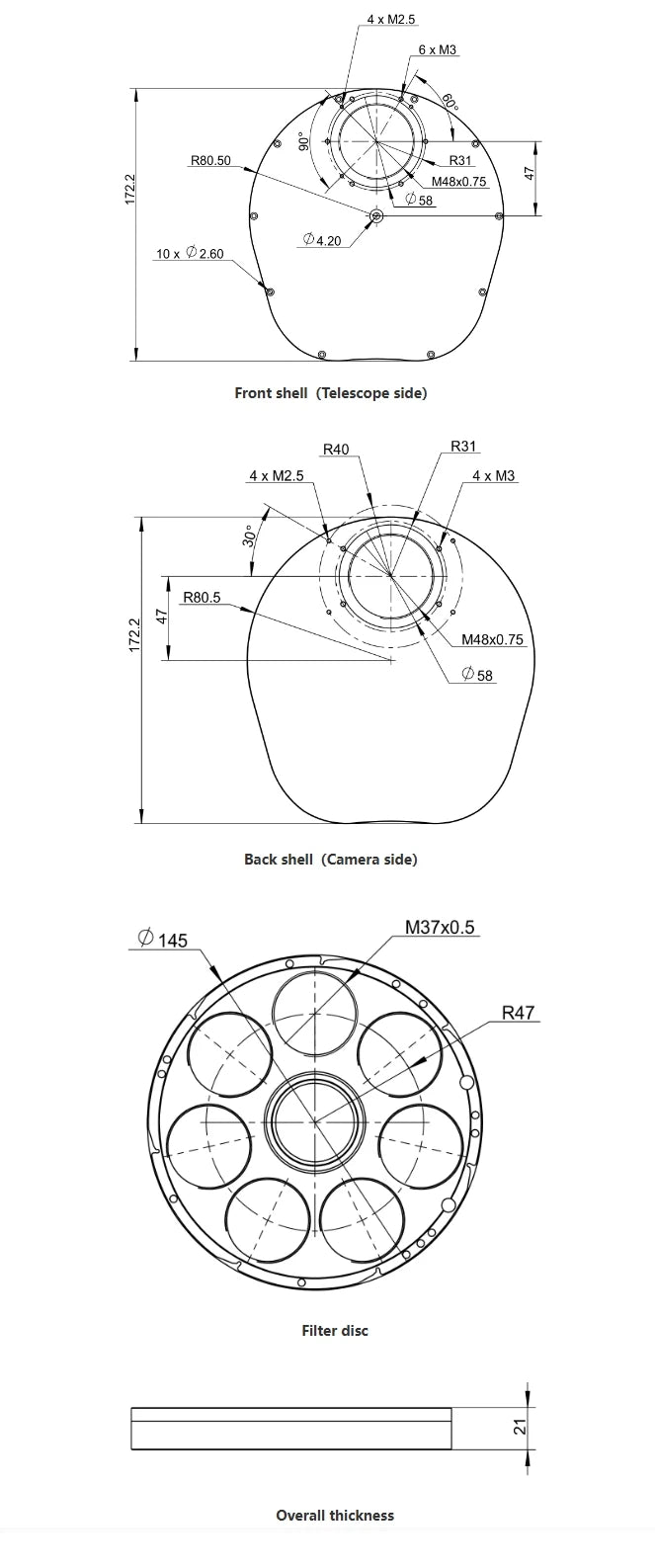 Astroasis 7x36mm Electronic Filter Wheel
